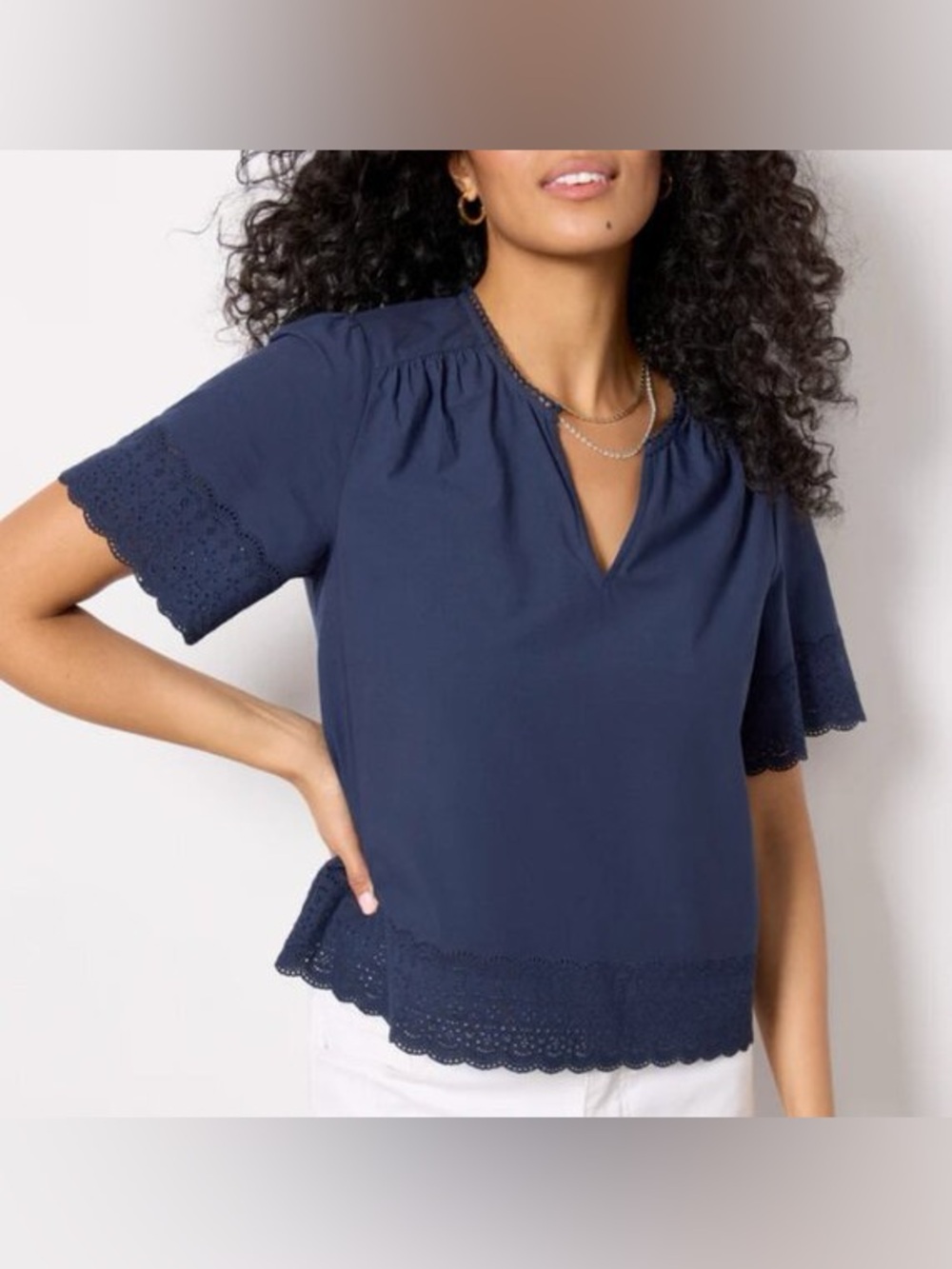 Evereve Blair Cutwork Top